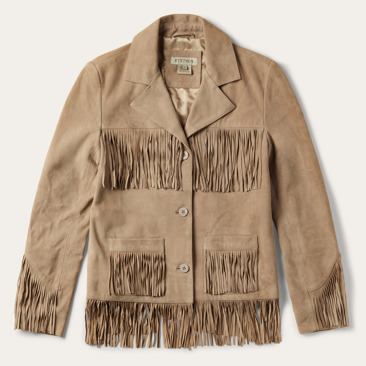 Fringe Suede Jacket Light Tan - Stetson