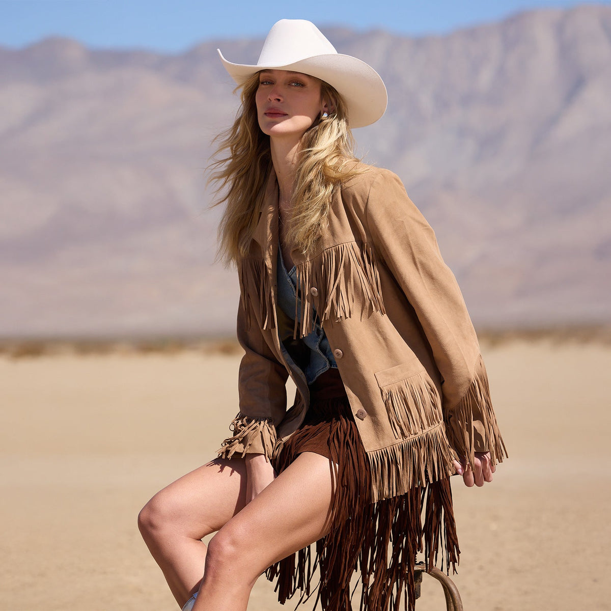 Fringe Suede Jacket Light Tan - Stetson