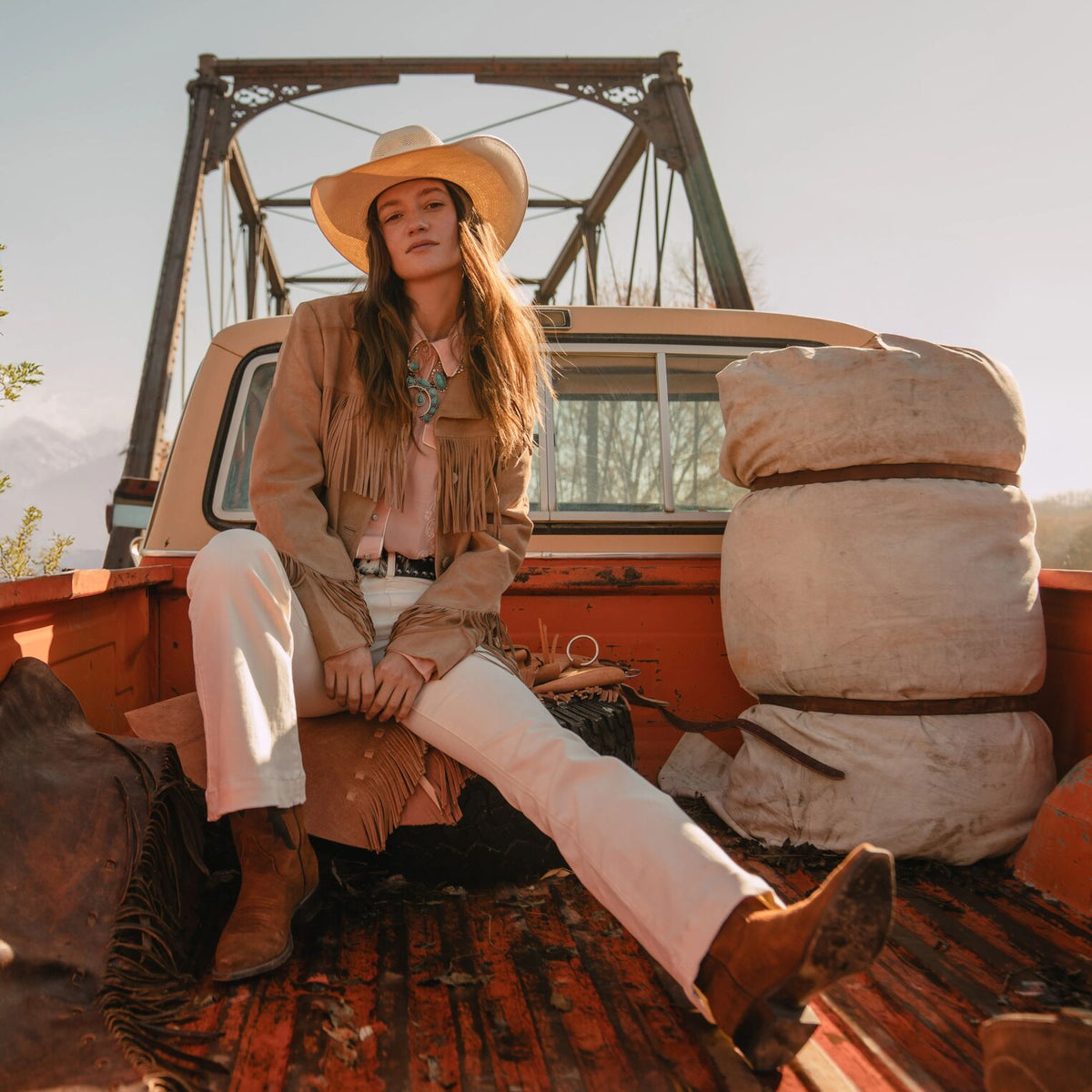 Fringe Suede Jacket Light Tan - Stetson