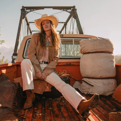 Fringe Suede Jacket Light Tan - Stetson