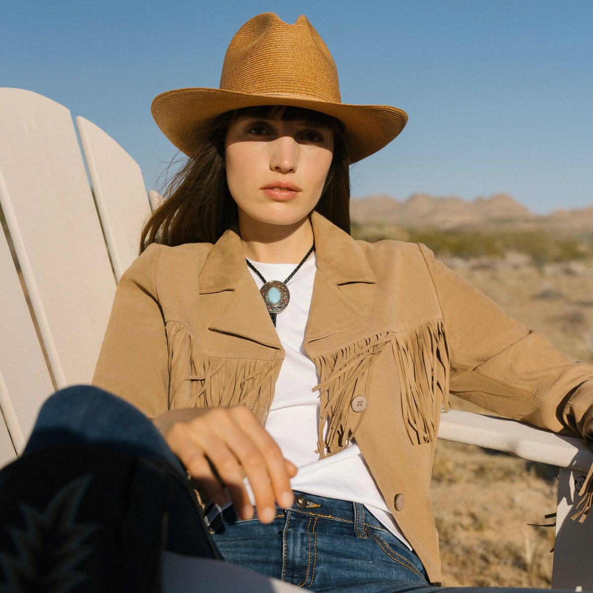 Fringe Suede Jacket Light Tan - Stetson