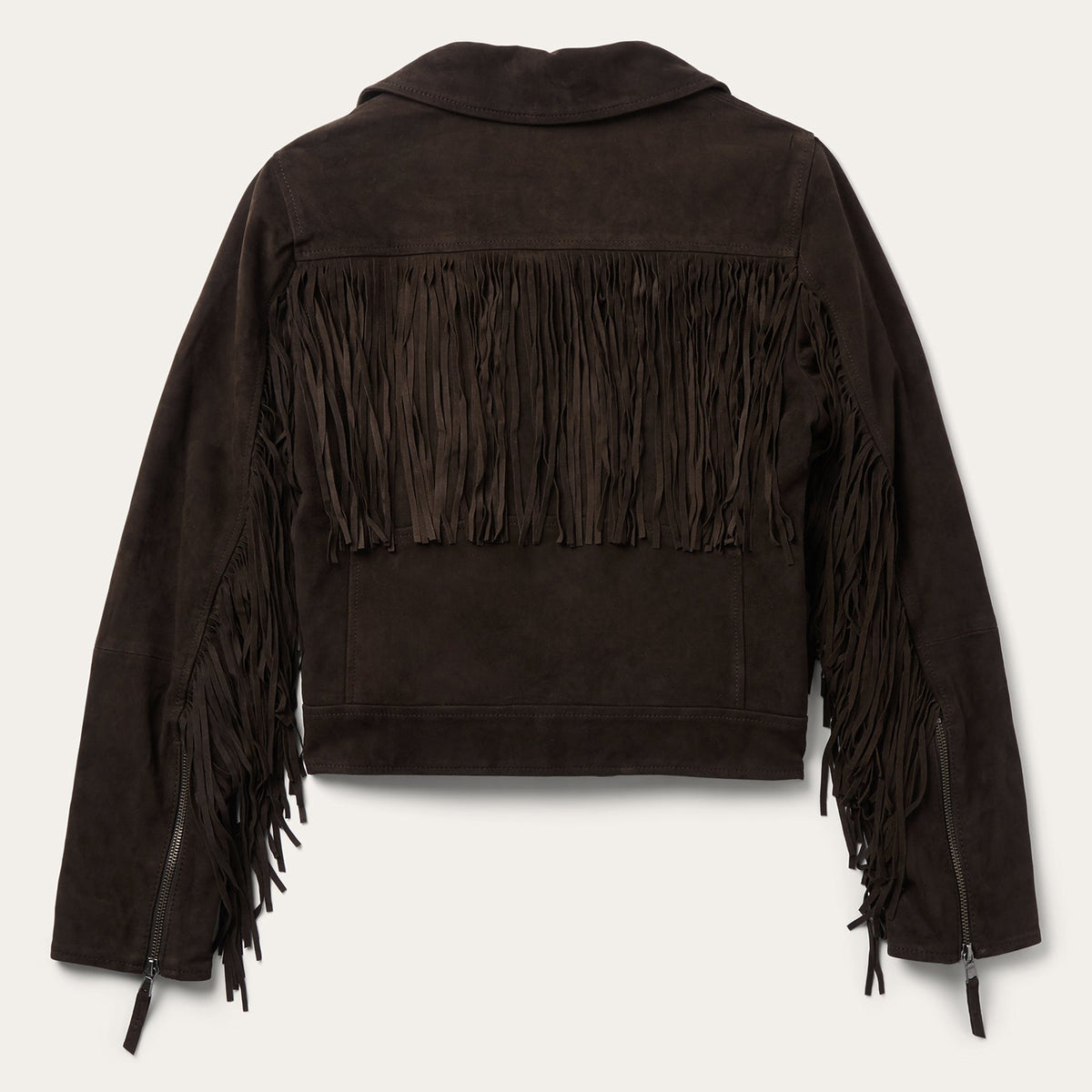 Suede Fringe Motorcycle Jacket Brown - Stetson