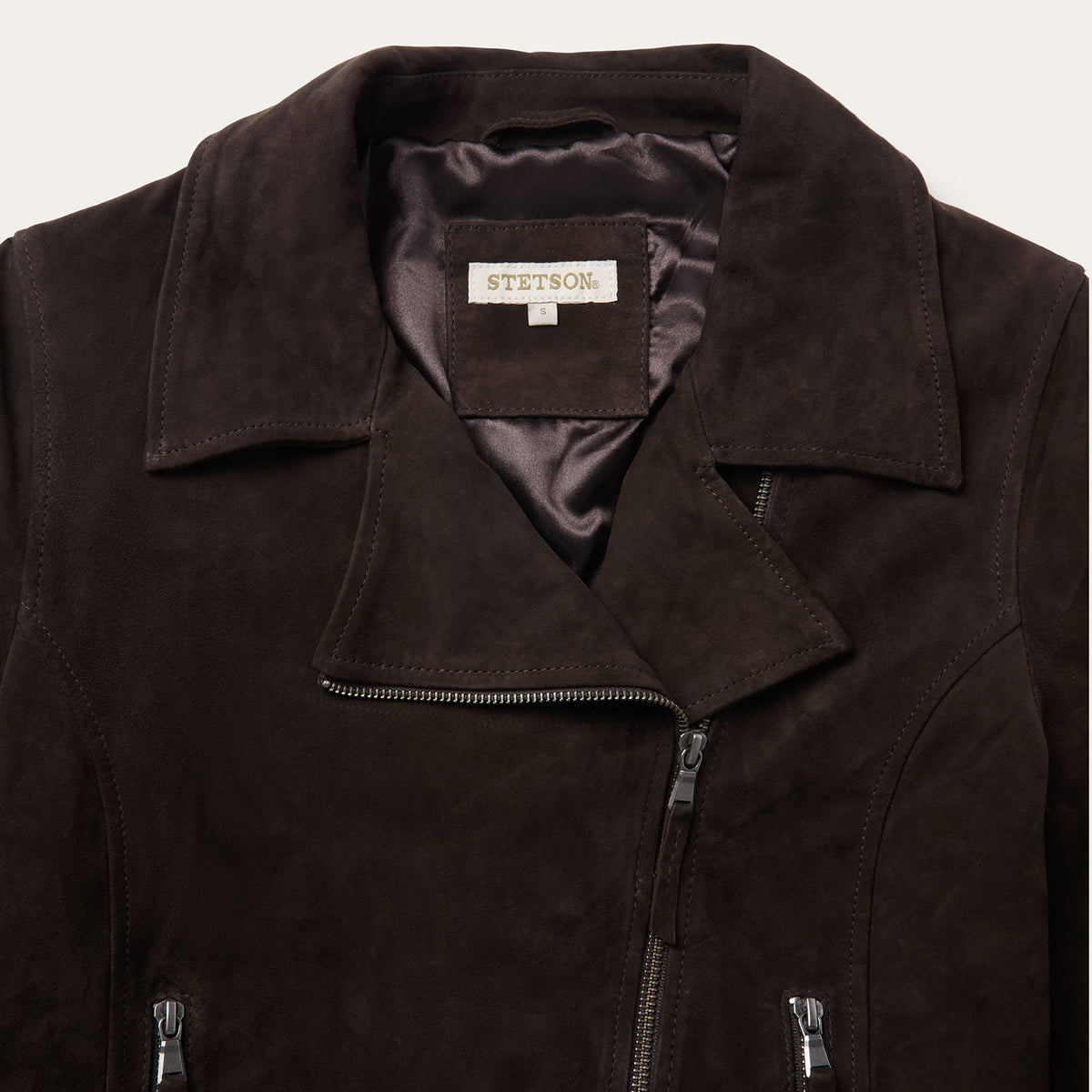 Suede Fringe Motorcycle Jacket Brown - Stetson