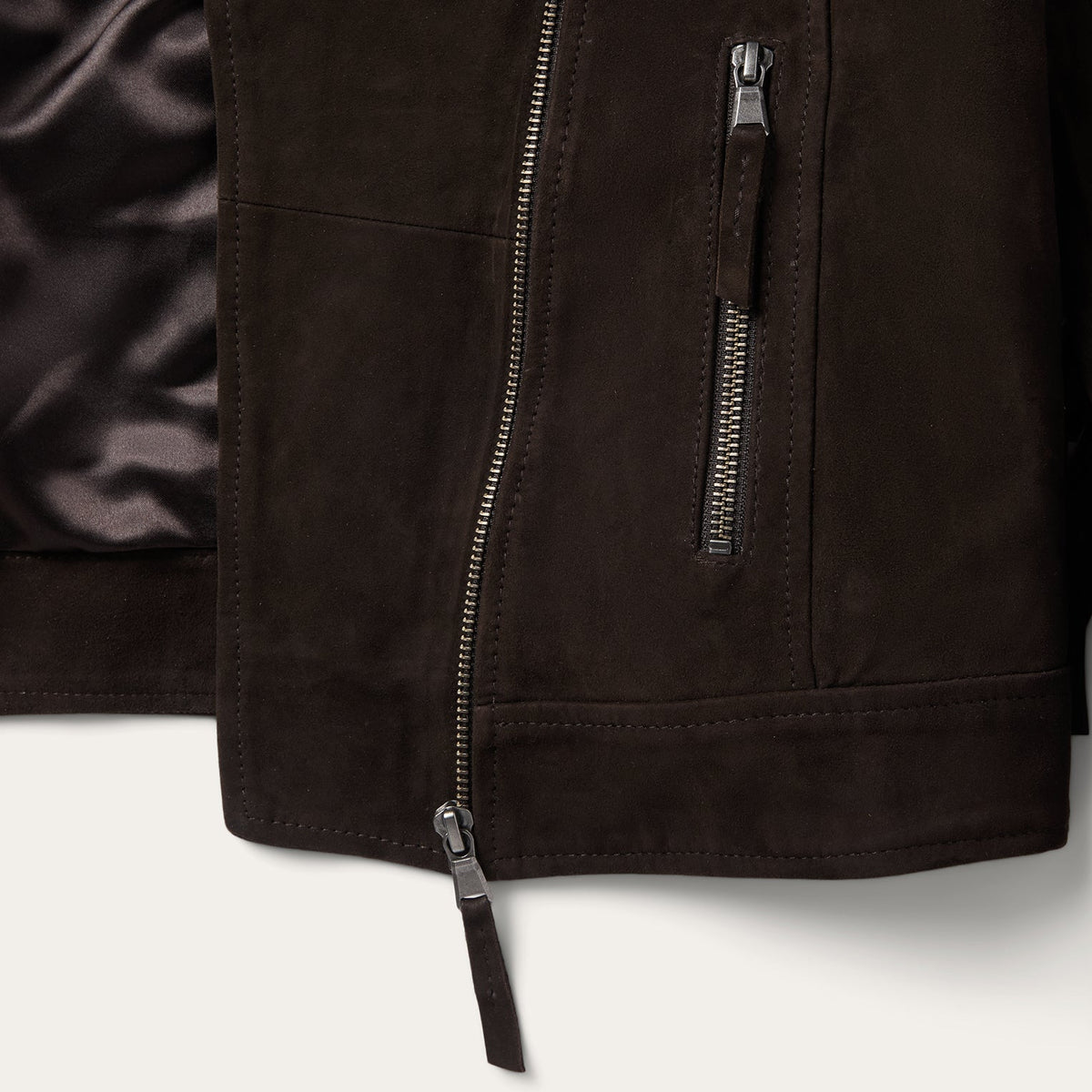 Suede Fringe Motorcycle Jacket Brown - Stetson