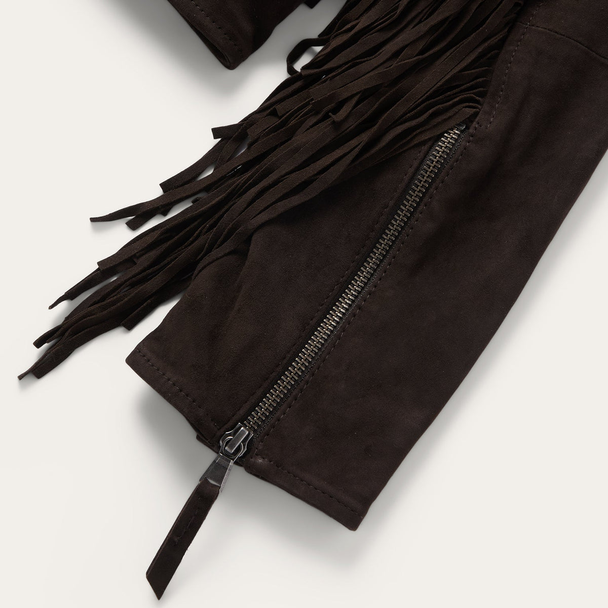Suede Fringe Motorcycle Jacket Brown - Stetson