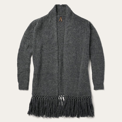 Charcoal Fringed Cardigan Grey - Stetson