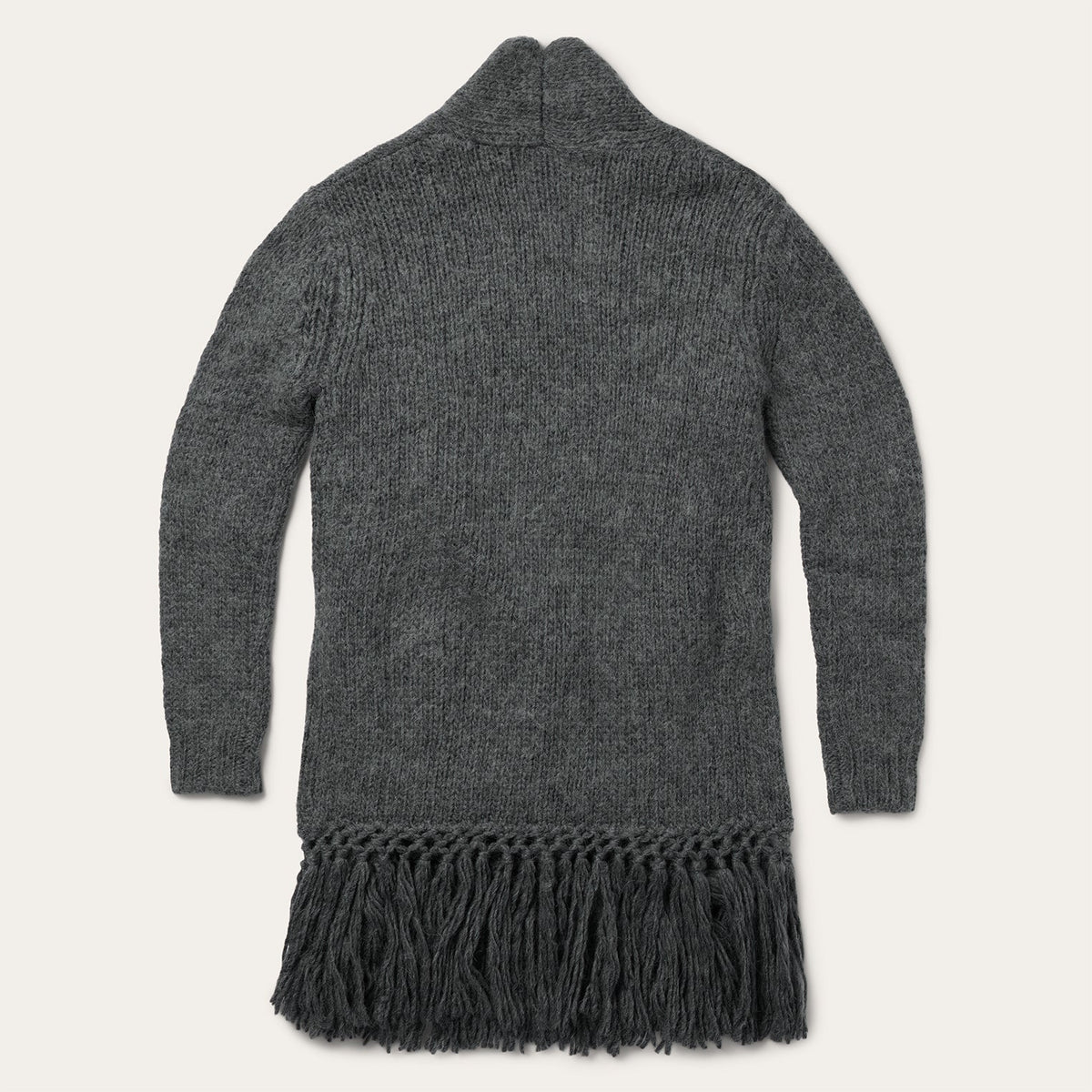 Charcoal Fringed Cardigan Grey - Stetson