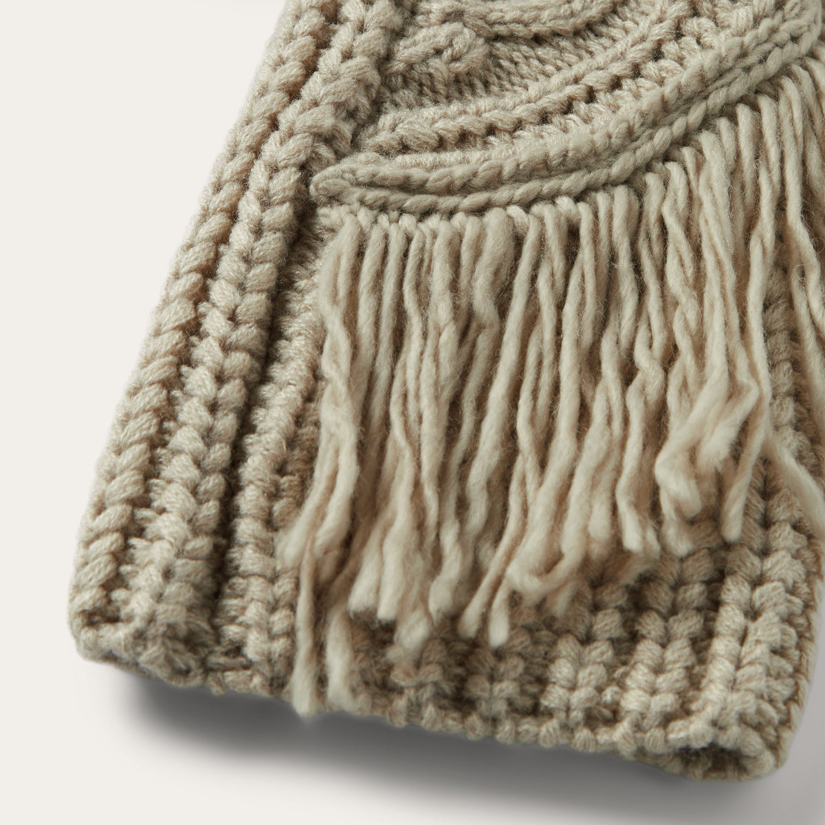 Cream Fringed Cardigan Tan - Stetson