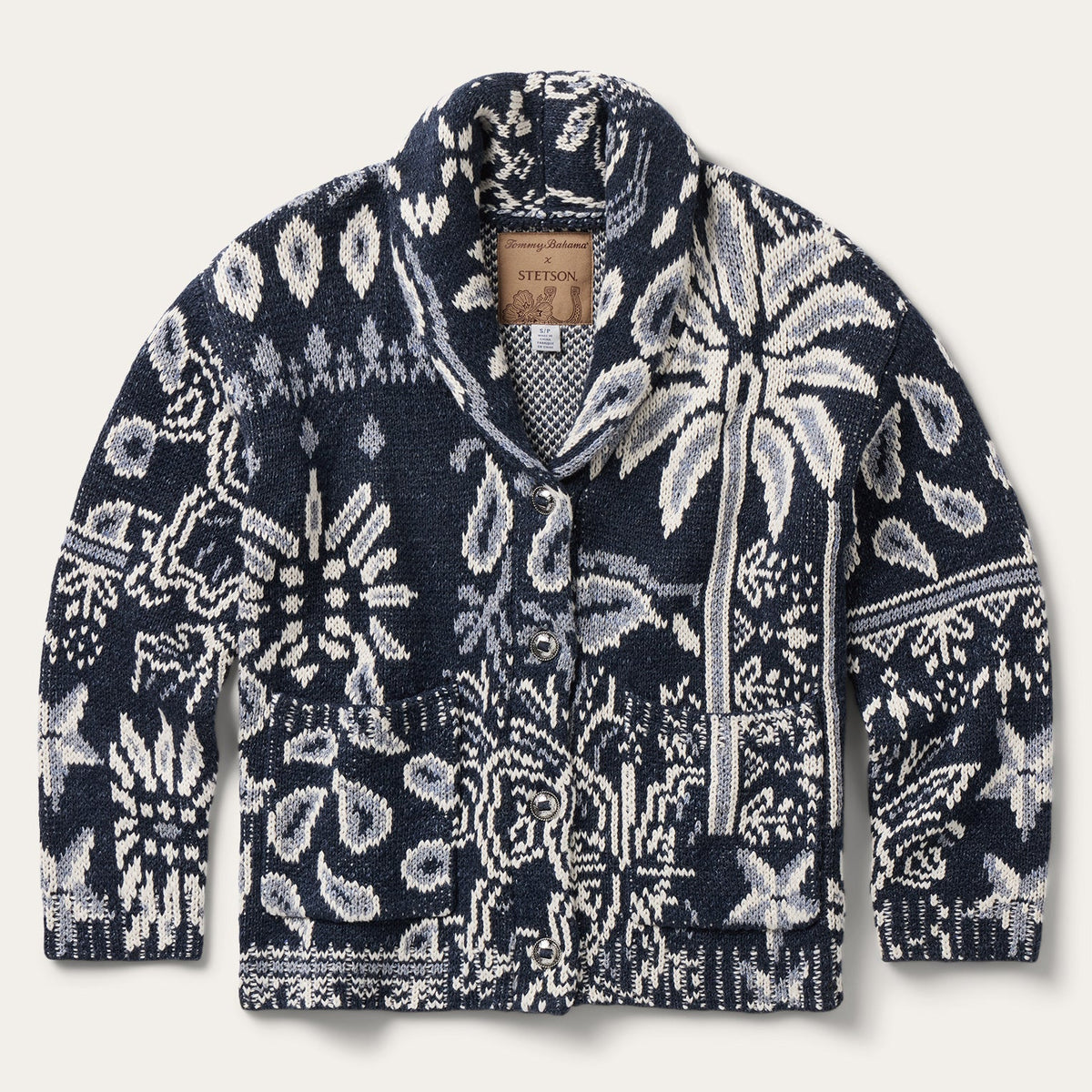 Tommy Bahama x Stetson Palmdana Cardigan Dark Bluestone - Stetson