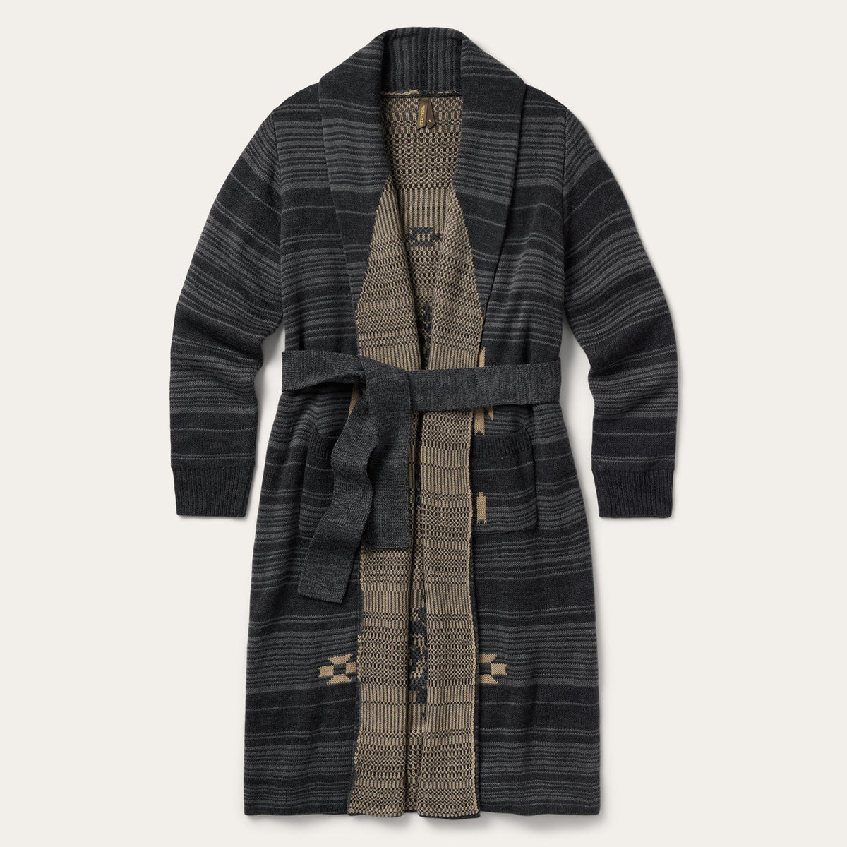 Southwest Blanket Cardigan Charcoal - Stetson