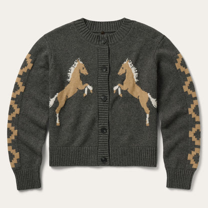 Horse Cardigan Charcoal - Stetson