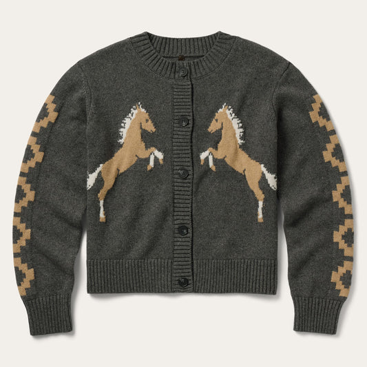 Horse Cardigan Charcoal - Stetson