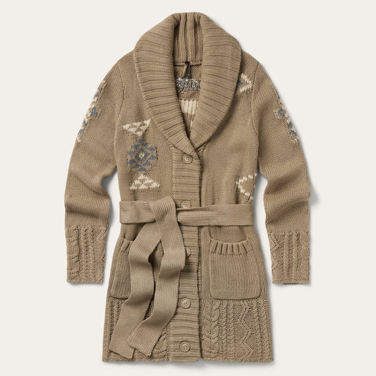 Western Shawl Cardigan Tan - Stetson