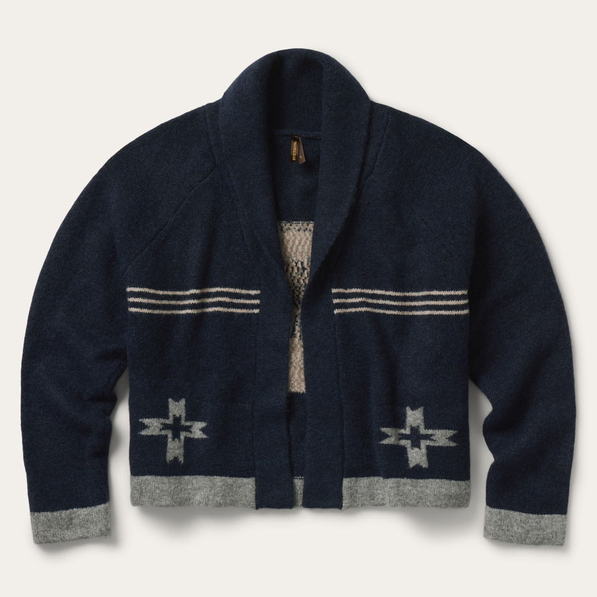 Western Rider Shawl Cardigan Navy - Stetson