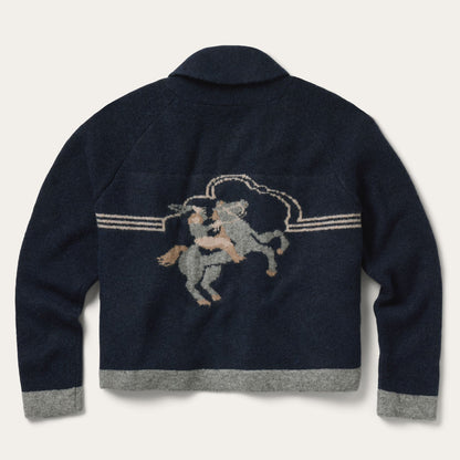 Western Rider Shawl Cardigan Navy - Stetson