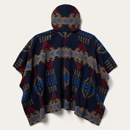 Hooded Serape Blanket Wrap Blue - Stetson