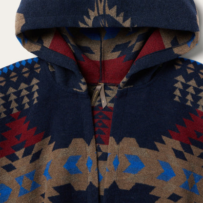 Hooded Serape Blanket Wrap Blue - Stetson