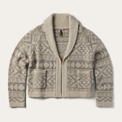 Cropped Shawl Collar Cardigan Brown - Stetson