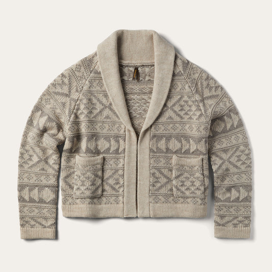 Cropped Shawl Collar Cardigan Brown - Stetson