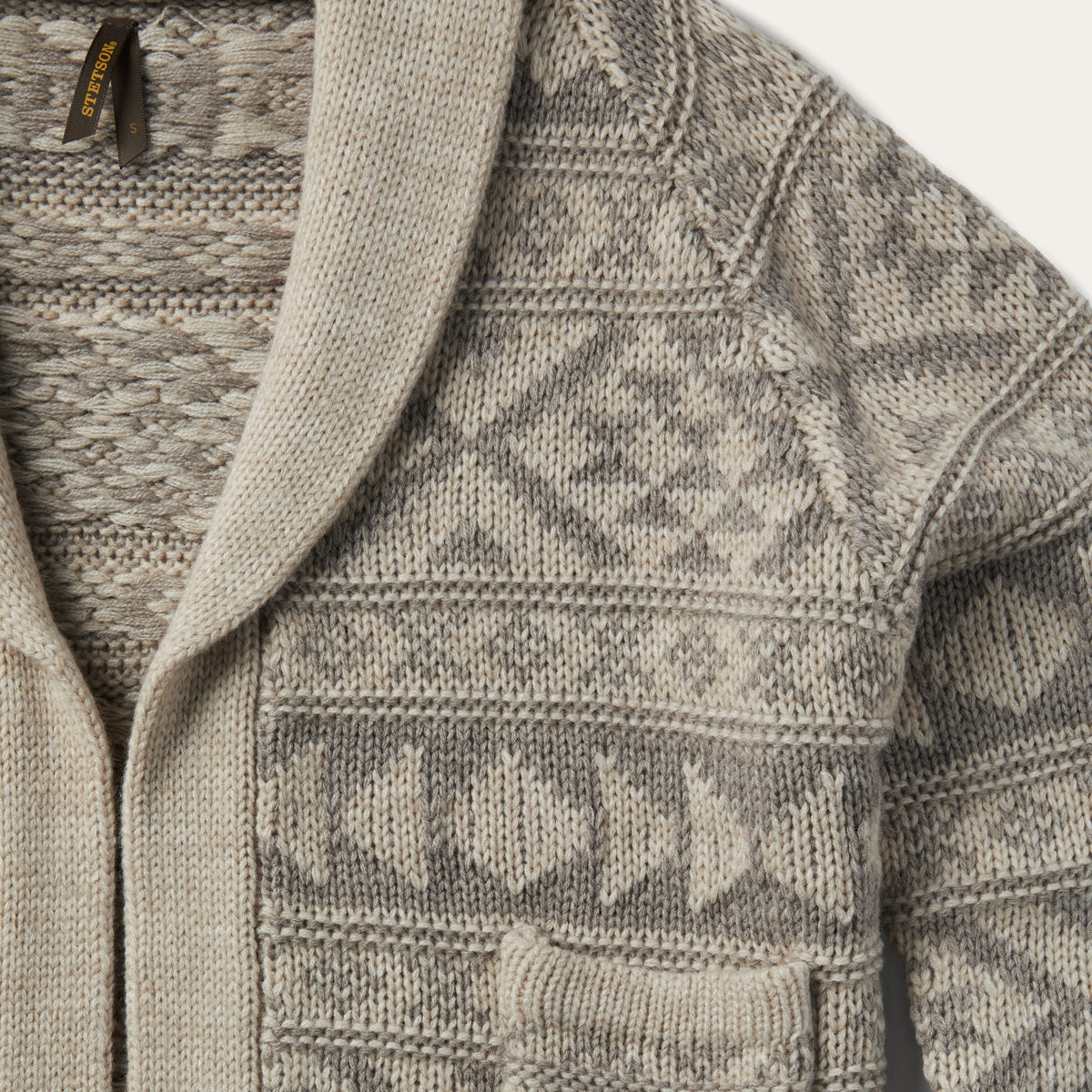 Cropped Shawl Collar Cardigan Brown - Stetson