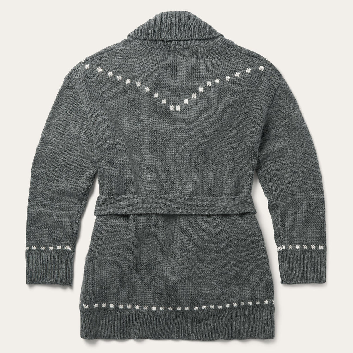 Horse Head Cardigan Sweater Grey - Stetson