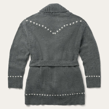 Horse Head Cardigan Sweater Grey - Stetson