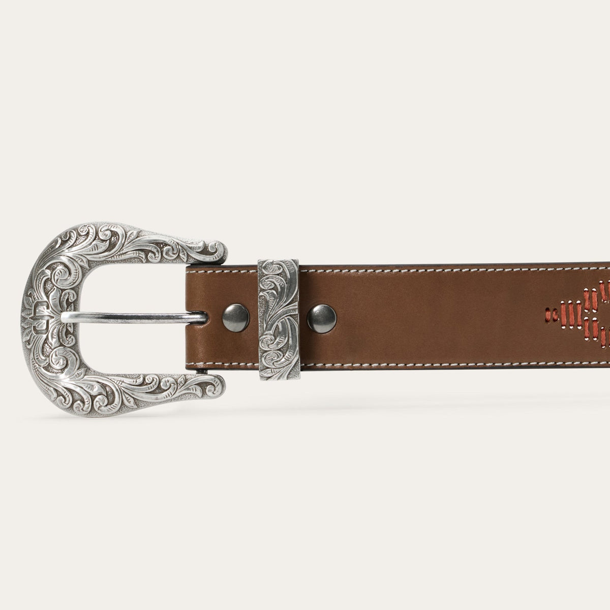 Tommy Bahama x Stetson Embroidered Leather Belt Brown - Stetson