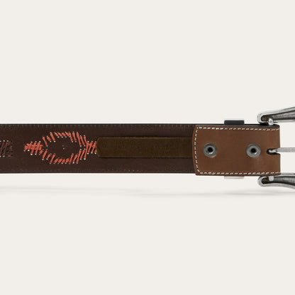 Tommy Bahama x Stetson Embroidered Leather Belt Brown - Stetson