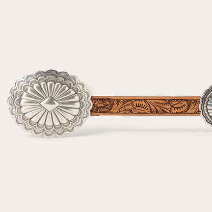 Southwestern Tooled Concho Belt Brown - Stetson