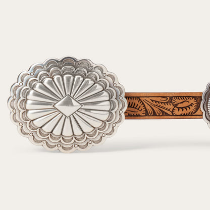 Southwestern Tooled Concho Belt Brown - Stetson
