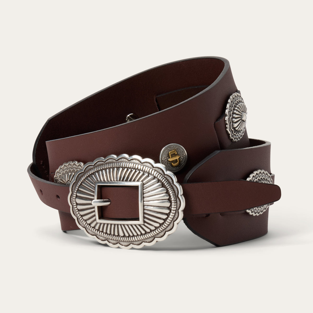 Southwestern Concho Wide Belt Brown - Stetson