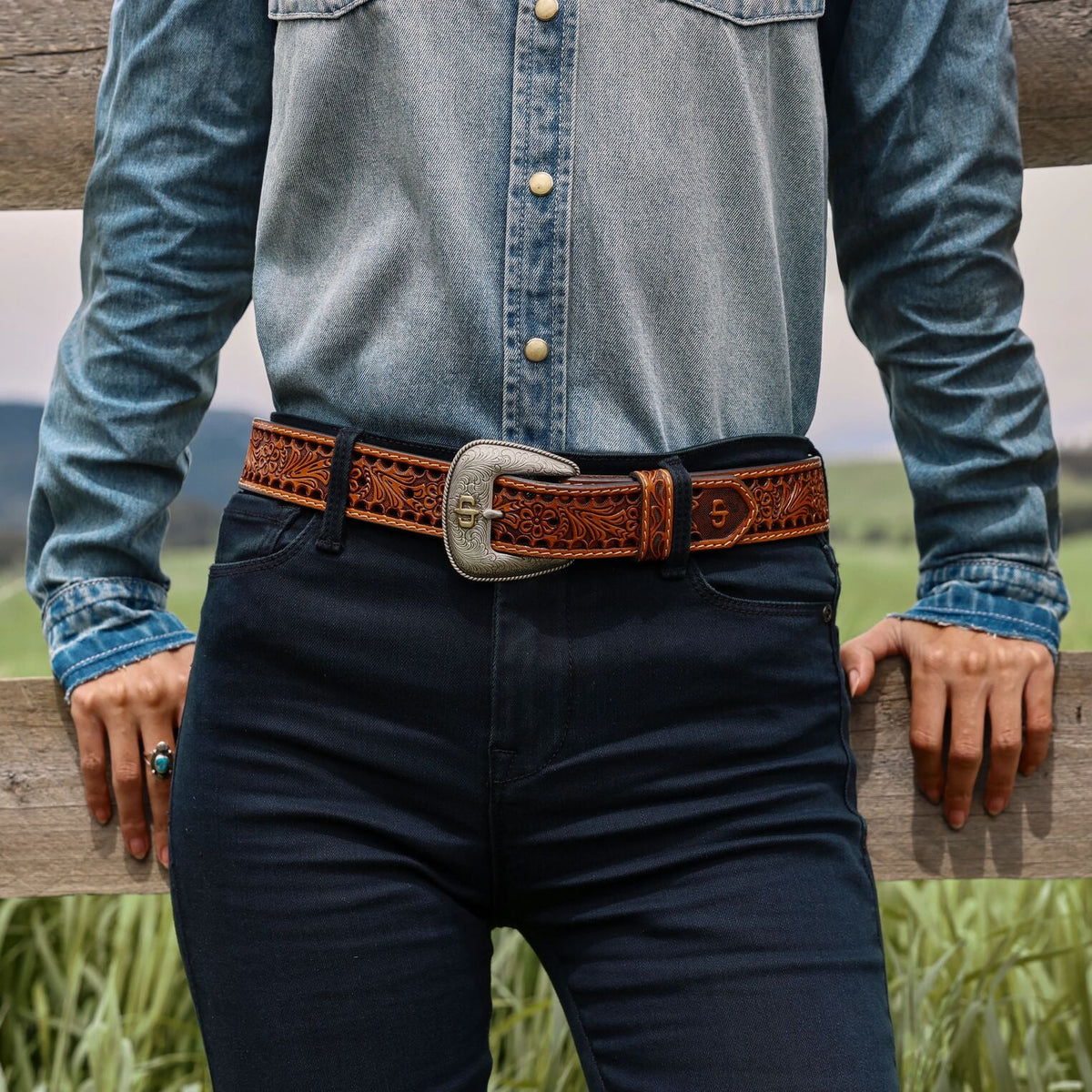 Women's Tooled Belt Natural - Stetson