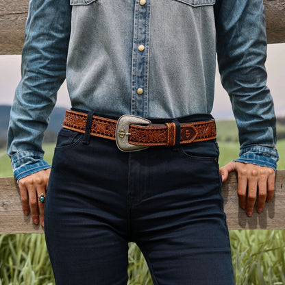 Women's Tooled Belt Natural - Stetson
