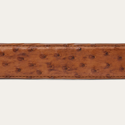 Ostrich Tapered Tab Belt Antique Cognac - Stetson