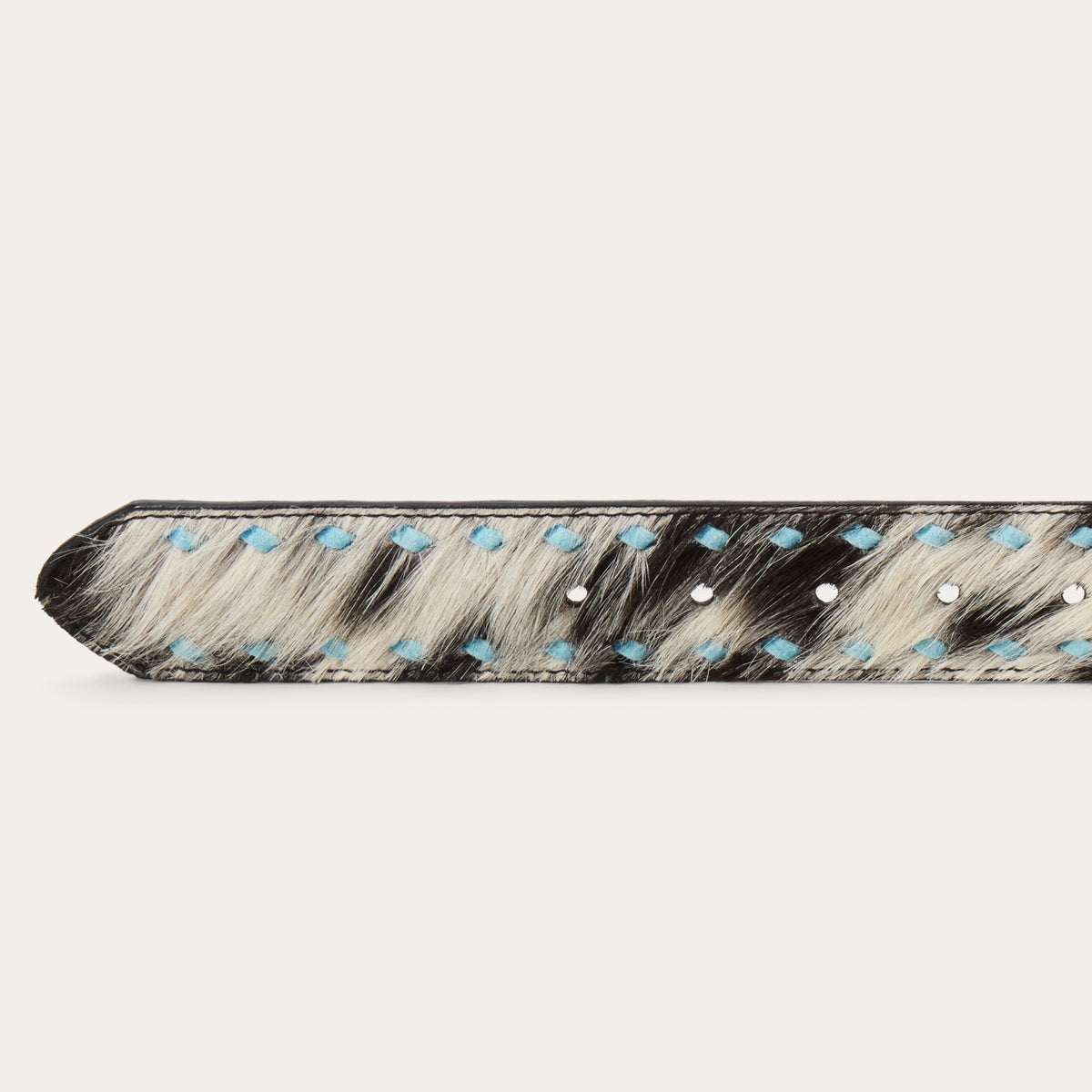 Hair-On-Hide Laced Belt Black / White - Stetson