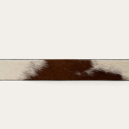 Hair-On-Hide Southwestern Buckle Belt Brown / White - Stetson