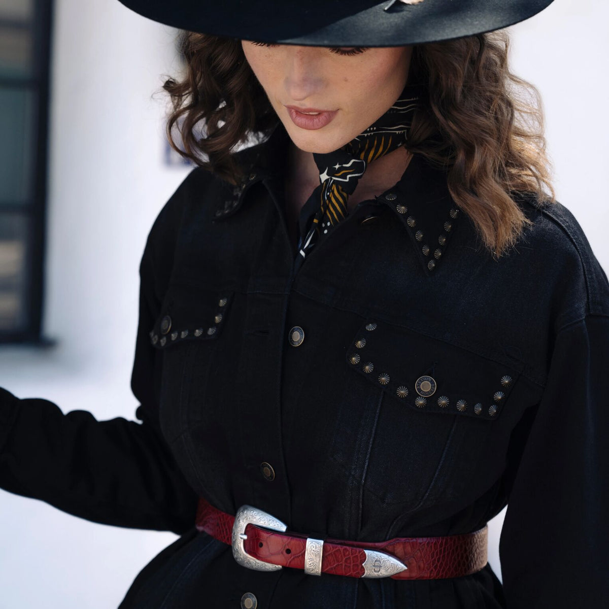 Croco Print Tapered Belt Red - Stetson