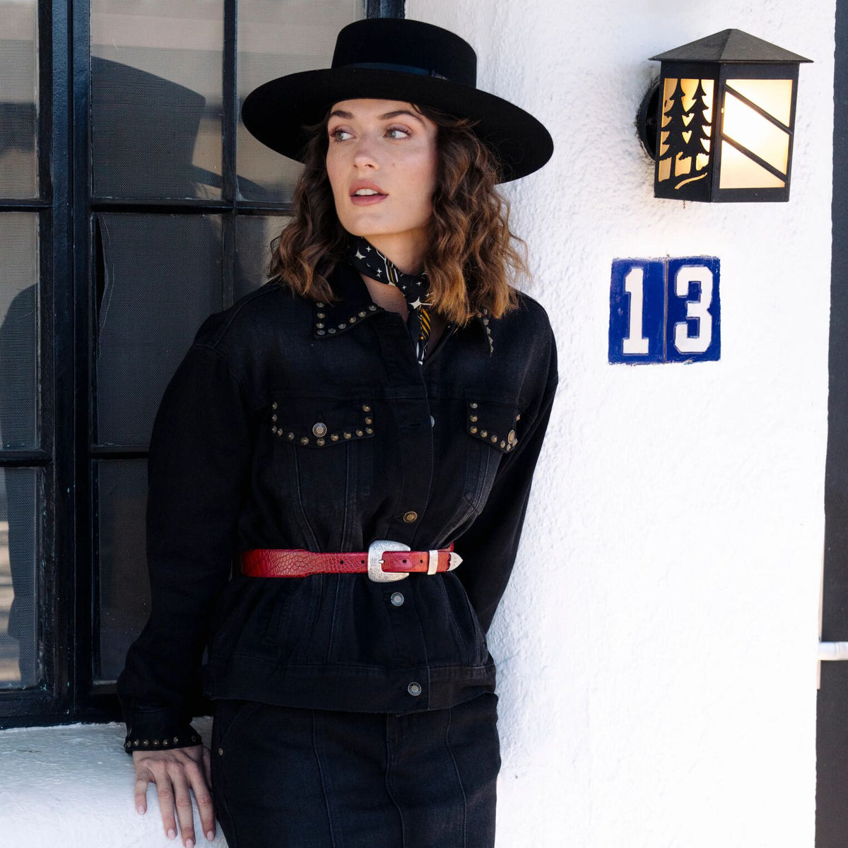 Croco Print Tapered Belt Red - Stetson