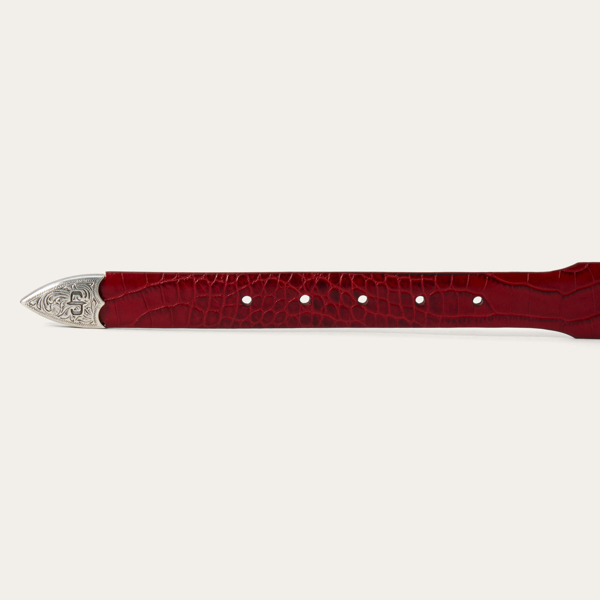 Croco Print Tapered Belt Red - Stetson