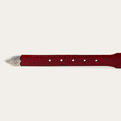 Croco Print Tapered Belt Red - Stetson