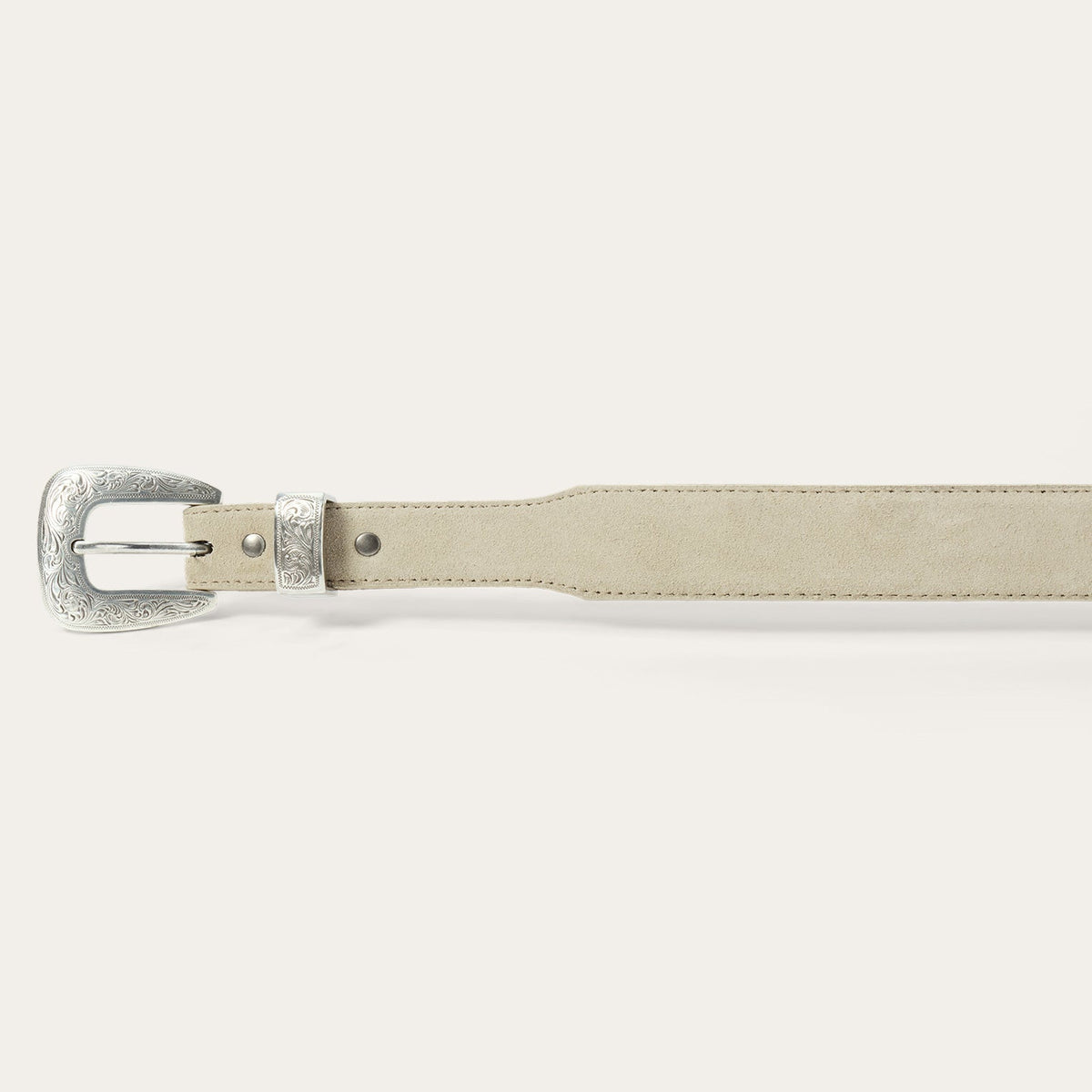 Stetson & THE GREAT. Western Narrow Belt Cream With Silver - Stetson