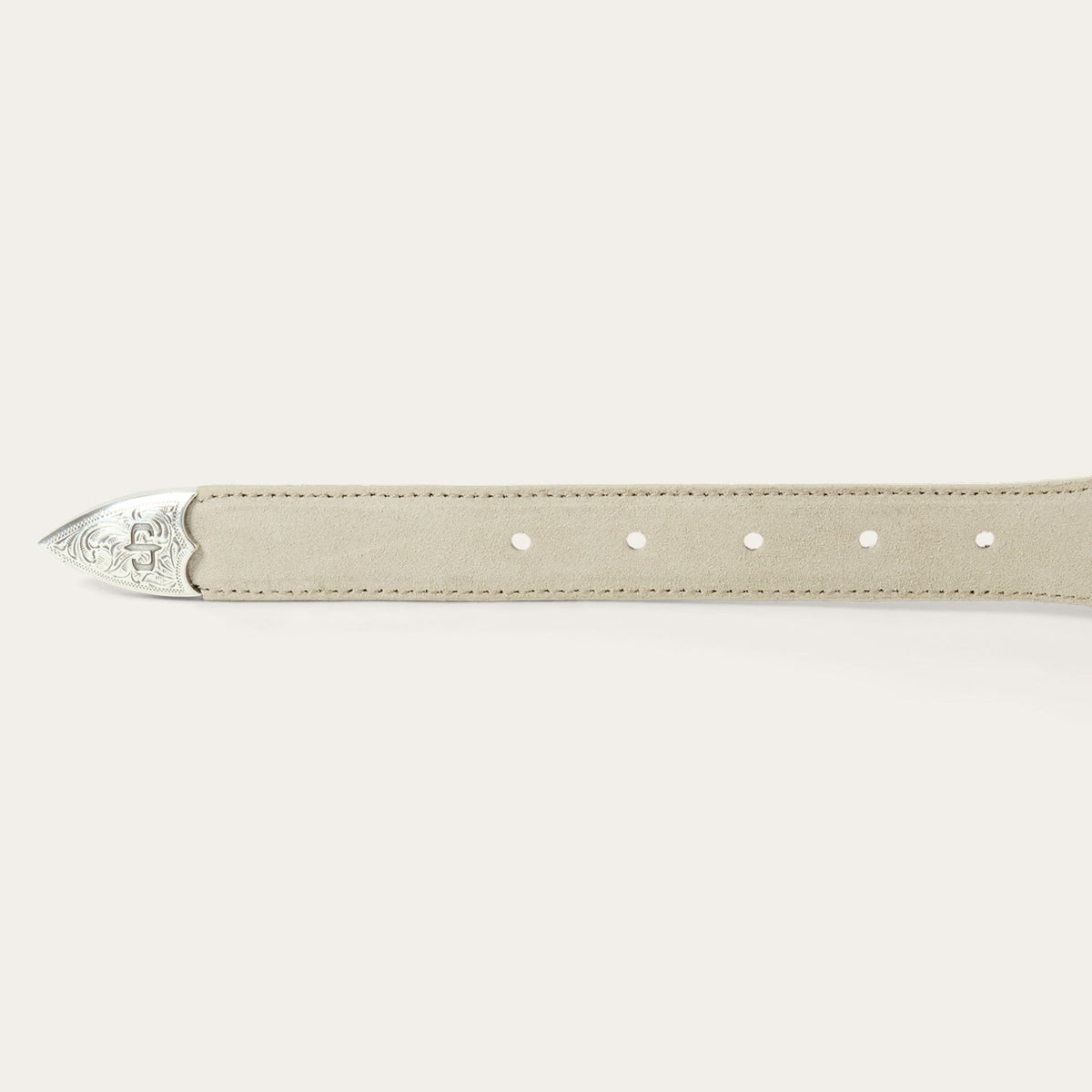 Stetson & THE GREAT. Western Narrow Belt Cream With Silver - Stetson