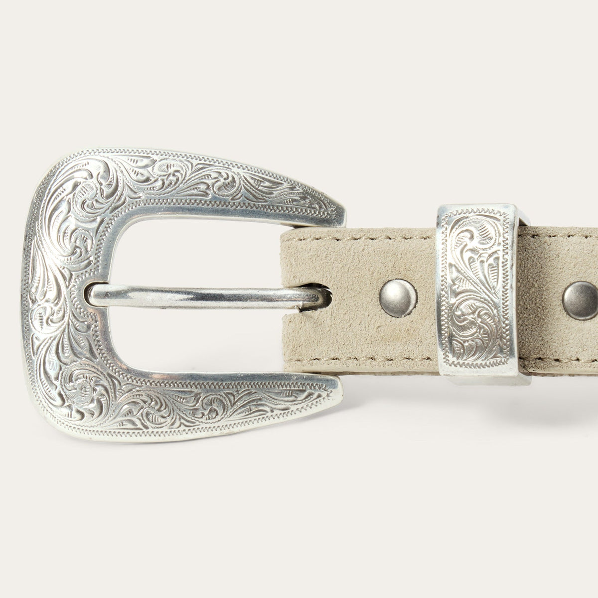 Stetson & THE GREAT. Western Narrow Belt Cream With Silver - Stetson