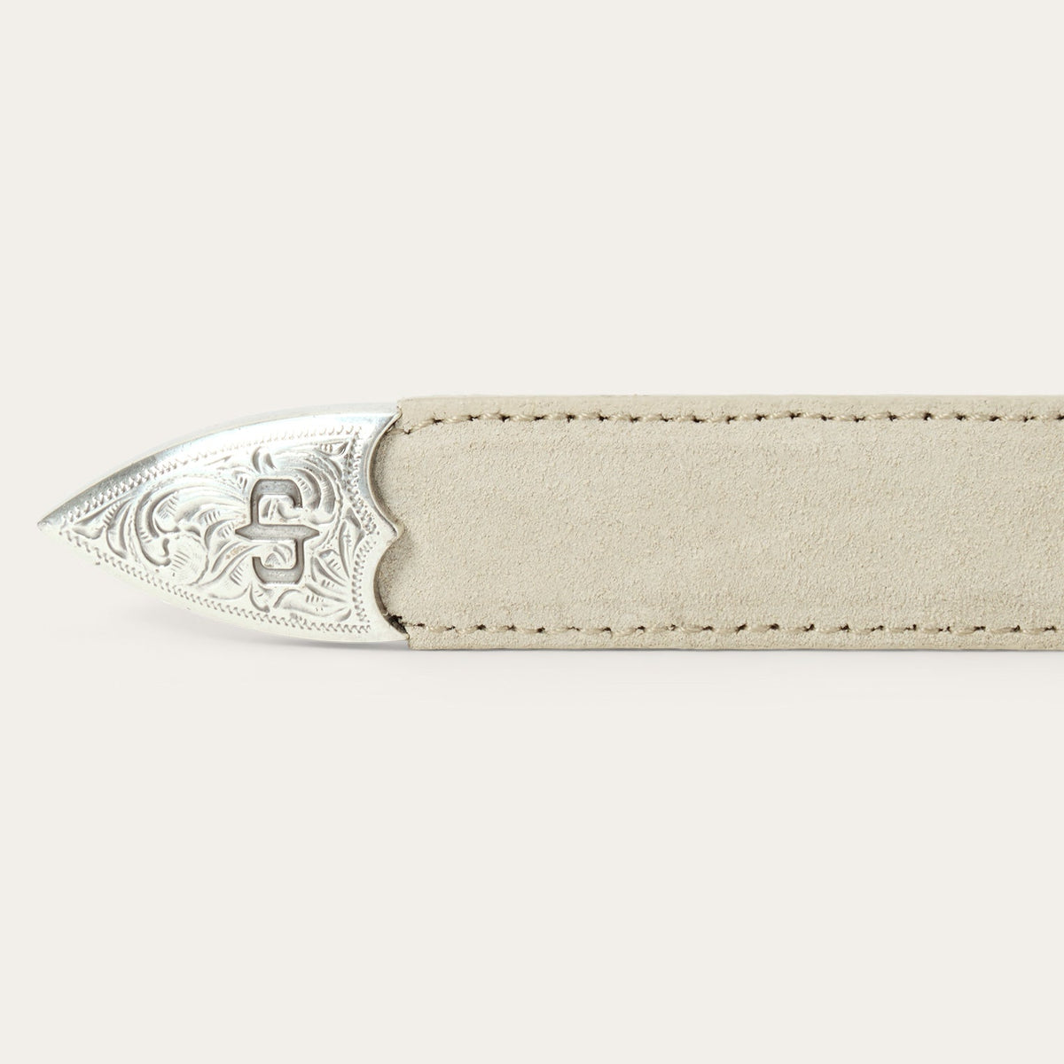 Stetson & THE GREAT. Western Narrow Belt Cream With Silver - Stetson