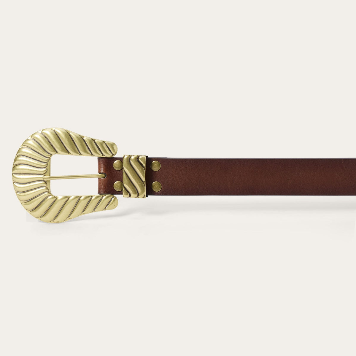 Stetson & THE GREAT. Big Buckle Belt Cognac With Brass - Stetson