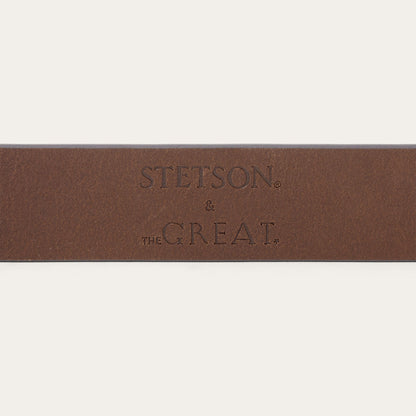Stetson & THE GREAT. Big Buckle Belt Cognac With Brass - Stetson
