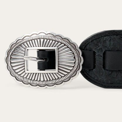 Stetson & THE GREAT. Tooled Waist Belt Black With Silver - Stetson