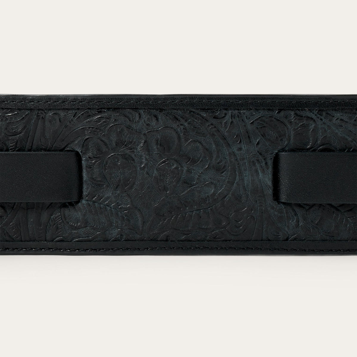 Stetson & THE GREAT. Tooled Waist Belt Black With Silver - Stetson