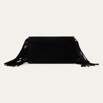Spiral Suede Fringed Clutch Black - Stetson