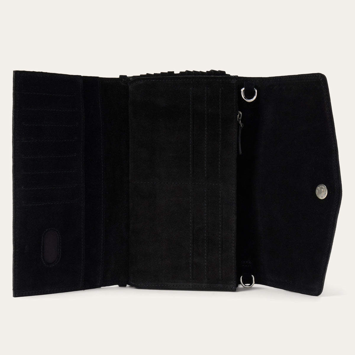 Spiral Suede Fringed Clutch Black - Stetson
